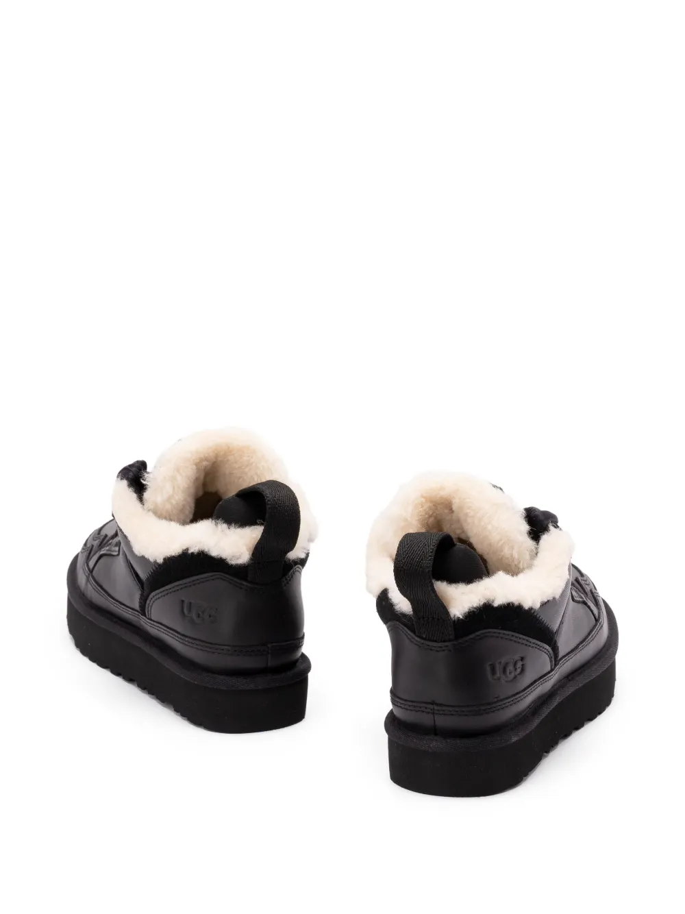 UGG Lowmel lace-up shearling sneakers Black