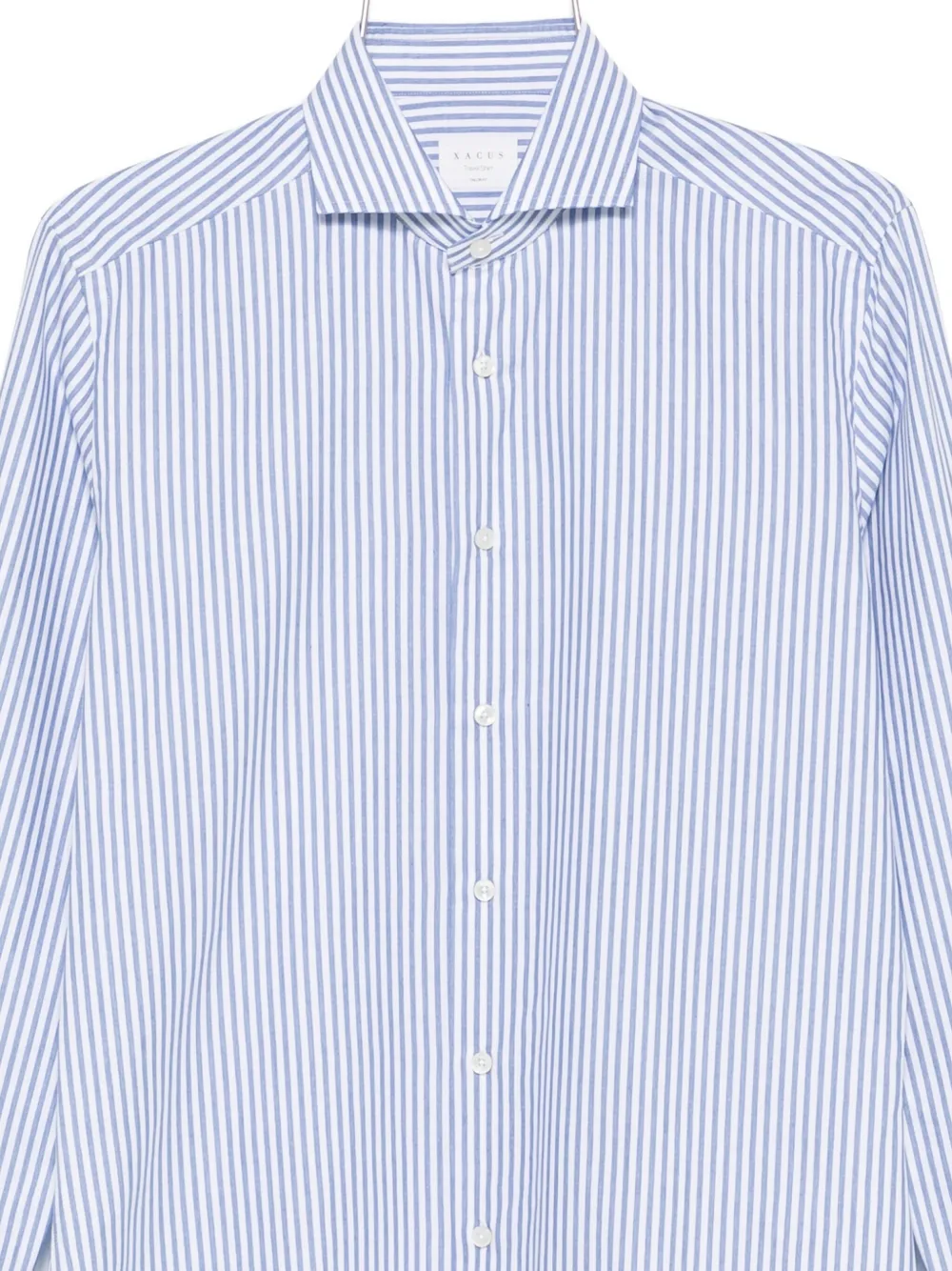 Xacus Twill Stripe Long Sleeve Shirt In Blue