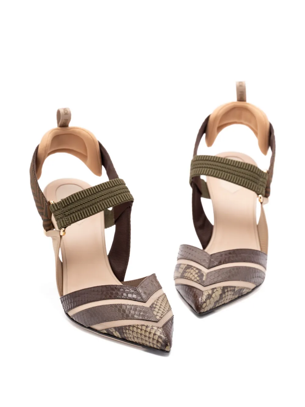 FENDI 85mm snakeskin-effect leather heeled pumps | Heeled Pumps | Image 2