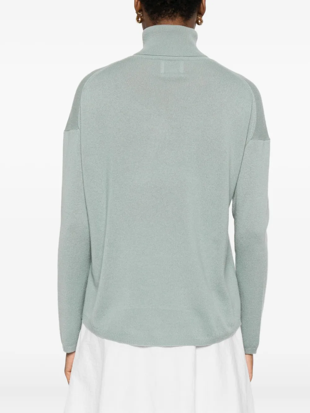 Allude Turtleneck Long-sleeve Sweater In Green