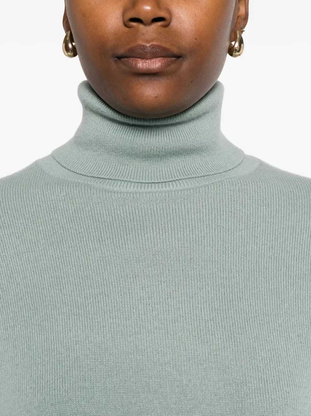 Allude Turtleneck Long-sleeve Sweater In Green
