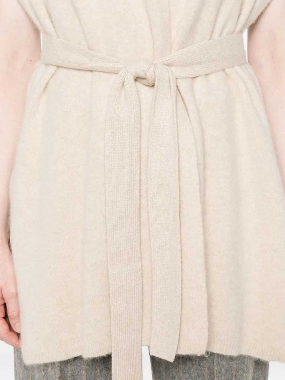 Joseph Belted Sleeveless Cardigan In Neutral