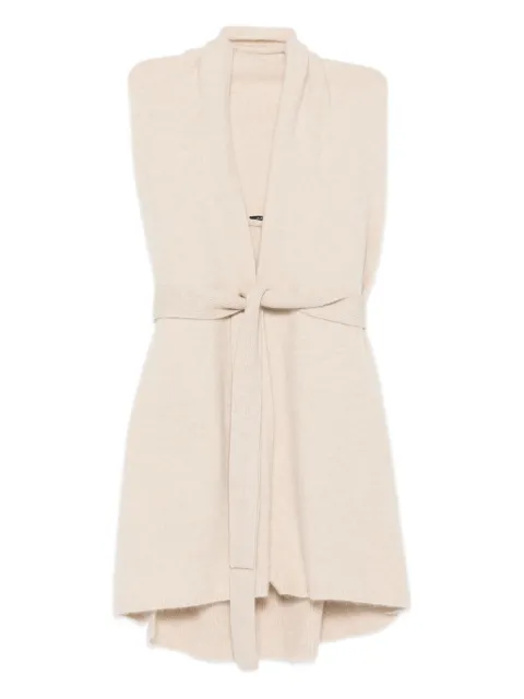 JOSEPH belted sleeveless cardigan