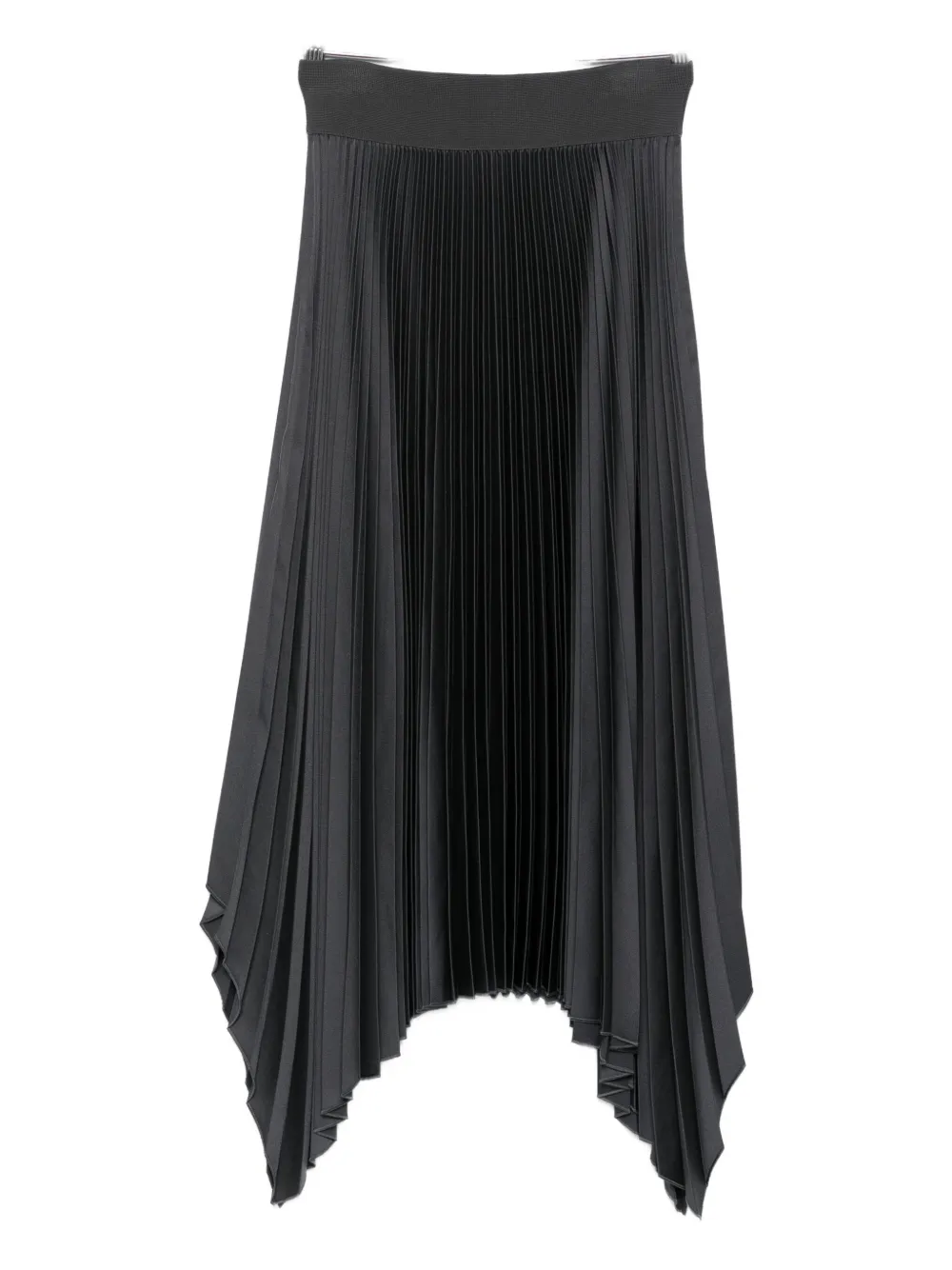 JOSEPH pleated asymmetric-hem midi skirt - Grijs