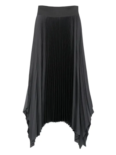 JOSEPH pleated asymmetric-hem midi skirt