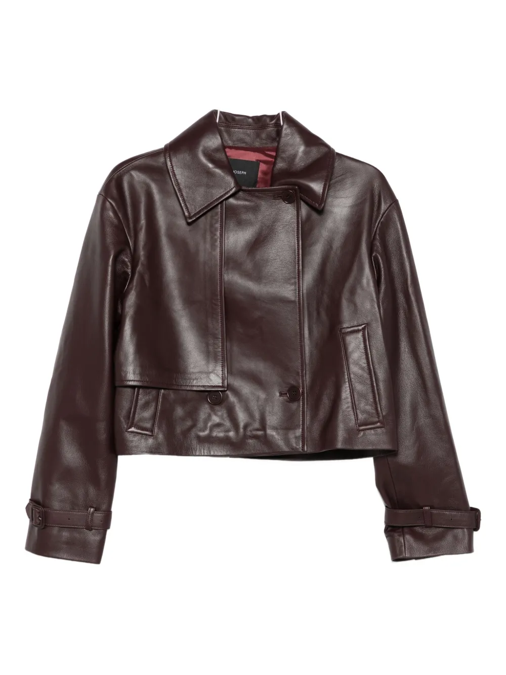 JOSEPH Giacca biker doppiopetto in pelle - Rosso