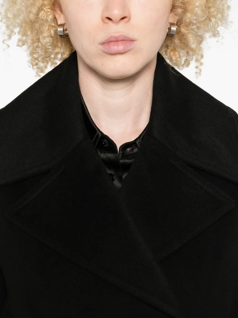 Joseph Double-breasted Cropped Jacket In Black