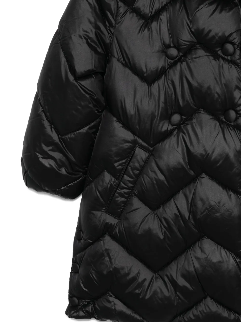 Abel & Lula Gewatteerd jack met capuchon en imitatiebont Zwart