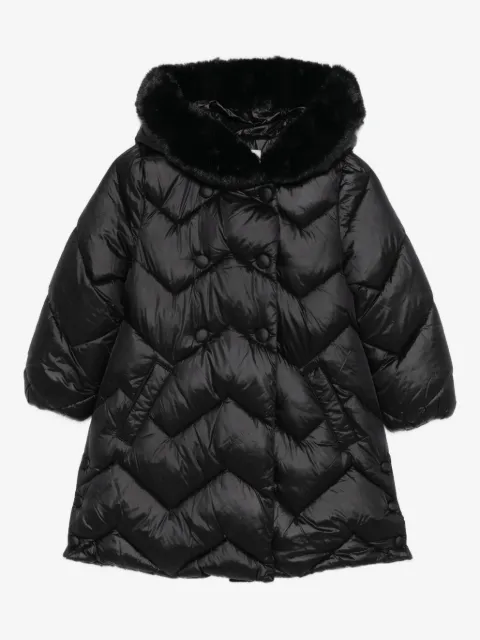 Abel & Lula quilted faux-fur hooded jacket