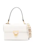 Coccinelle small Arlettis top-handle logo-strap shoulder bag - White