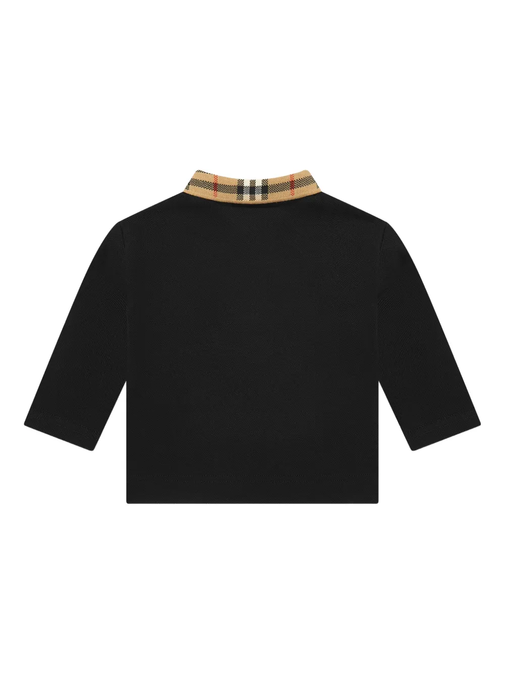 Burberry Kids check-collar polo shirt - Zwart