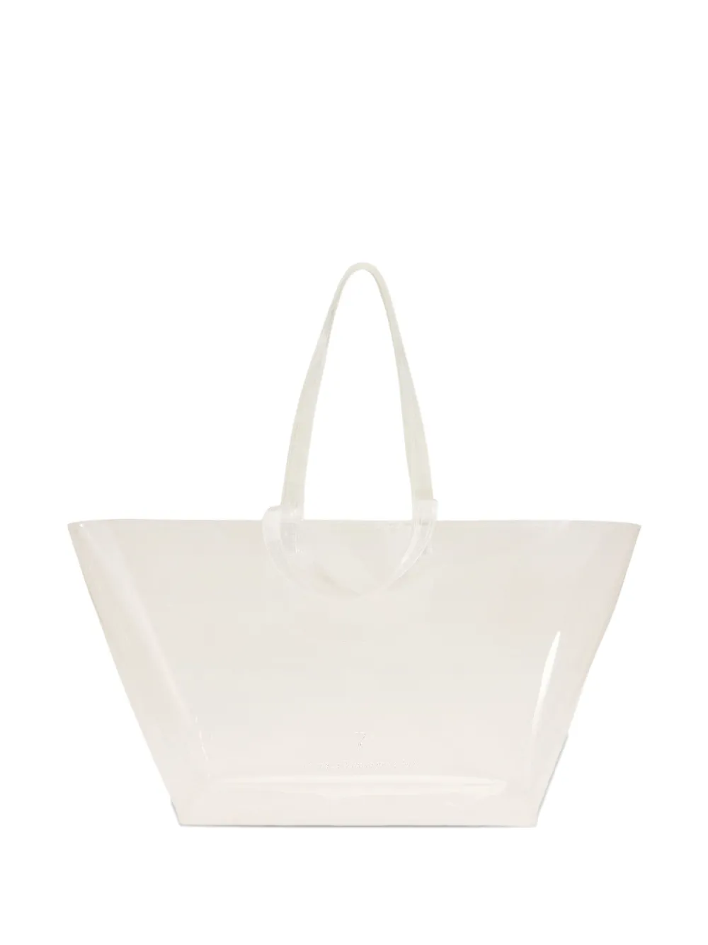 Ami Alexandre Mattiussi Medium Embossed-logo Clear Tote Bag In Neutral