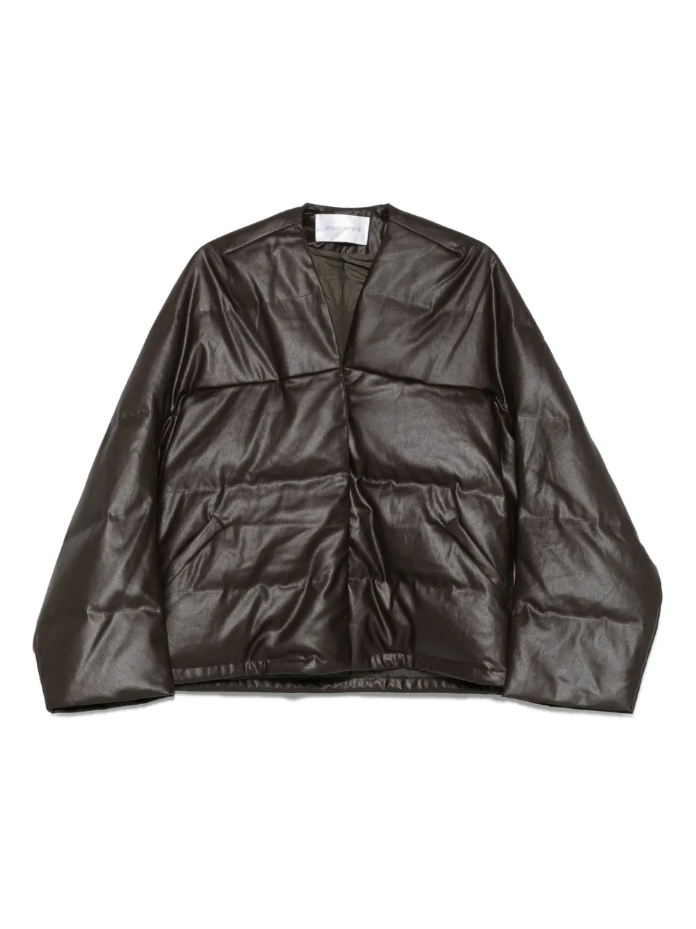 Christian Wijnants quilted v-neck jacket | Brown | Image 1