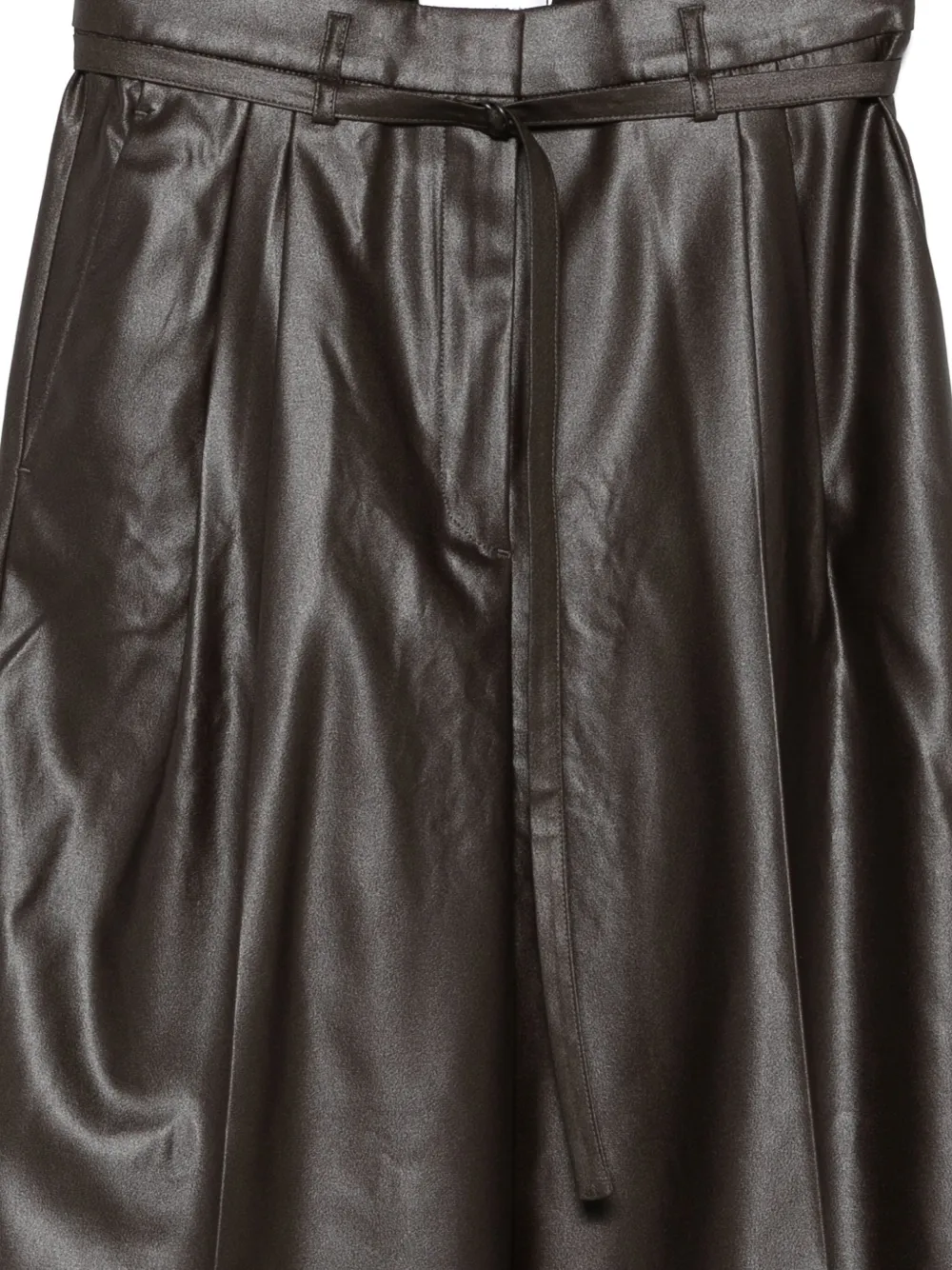 Christian Wijnants Leren plooibroek Bruin