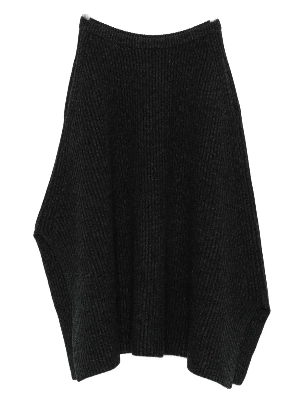 Christian Wijnants Ribbed Asymmetric Midi Skirt In Black