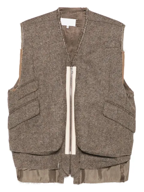 Maison Margiela pocket-detail frayed-edge gilet