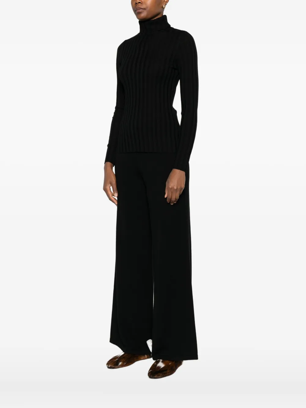 Hugenberg Ribbed Turtleneck Sweater In Black