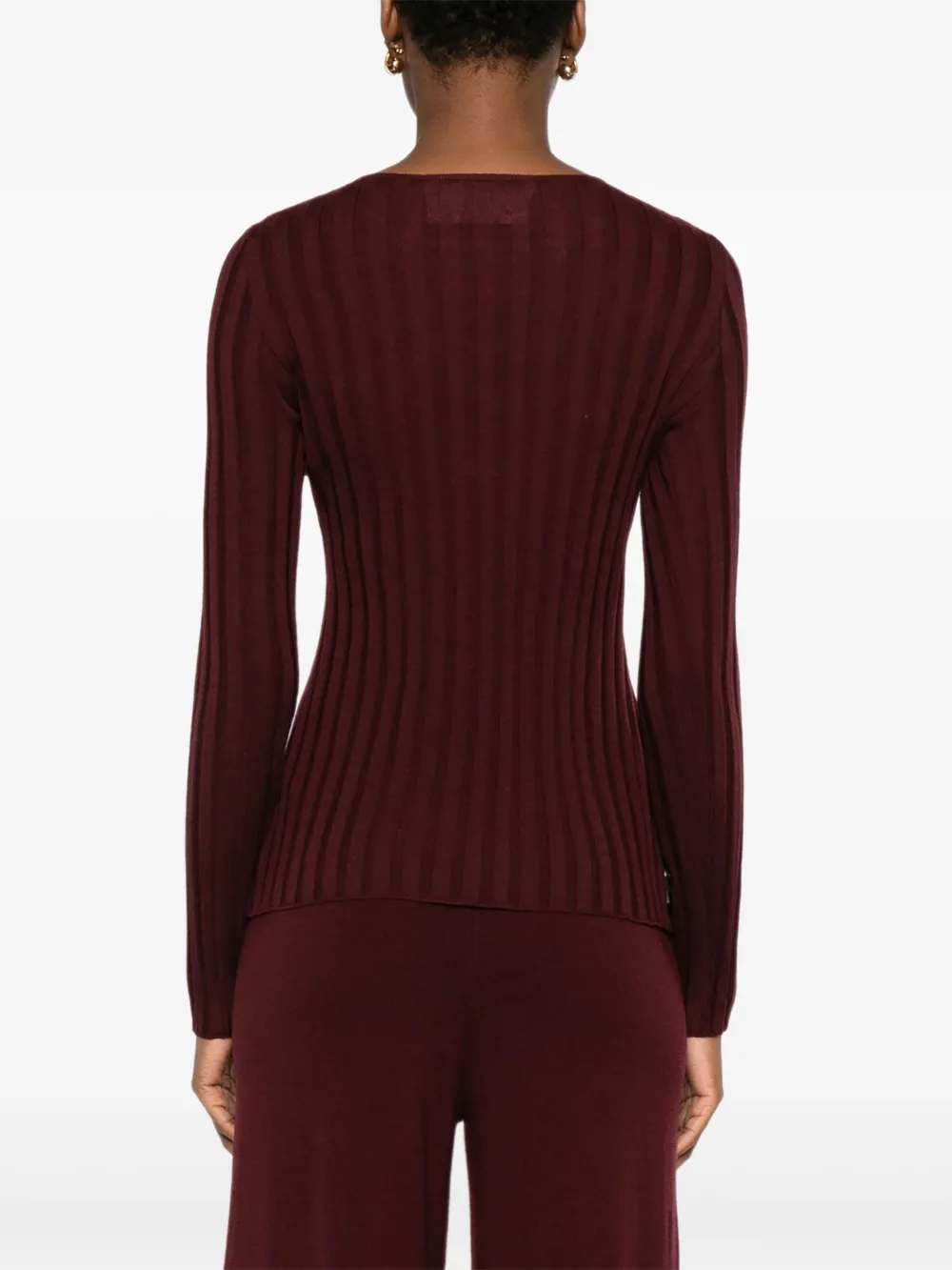 Hugenberg Ribbed Crew-neck Sweater In Burgundy