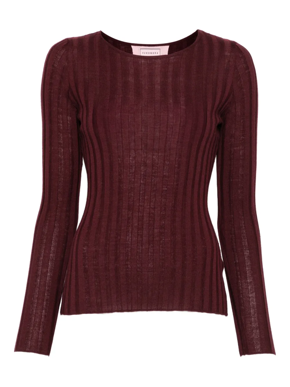 Hugenberg Ribbed Crew-neck Sweater In Burgundy