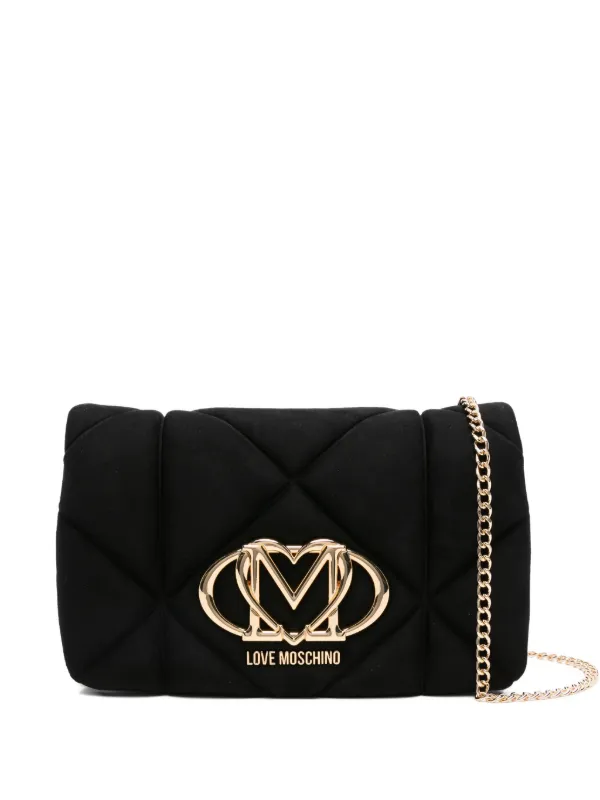 M-plaque Quilted Crossbody Bag