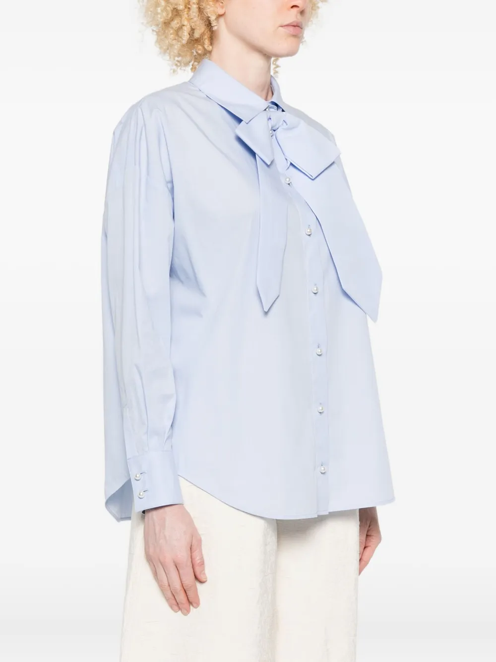 Vivetta Blouse met strikdetail en knopen Blauw