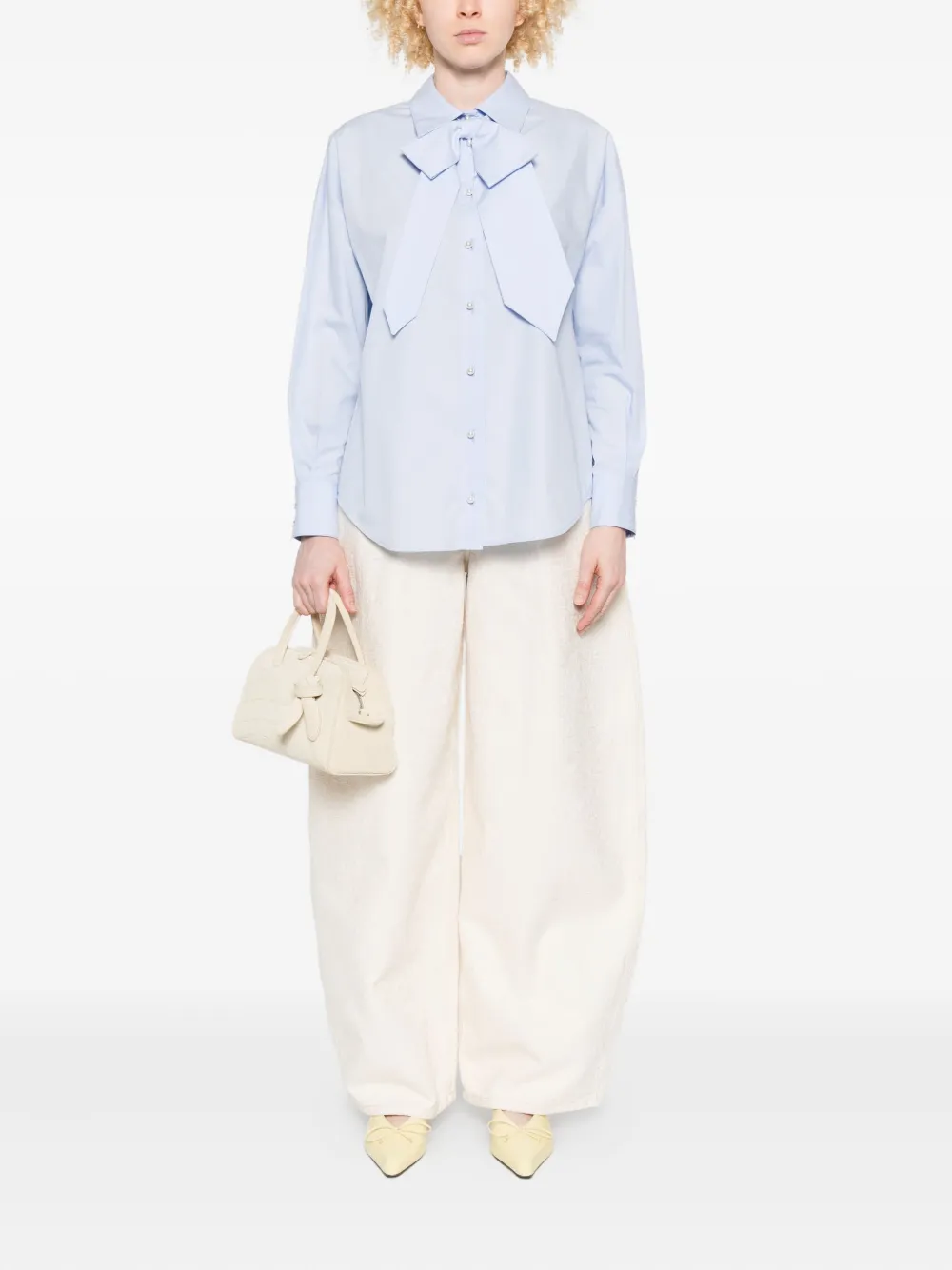 Vivetta bow-detail buttoned shirt - Blauw