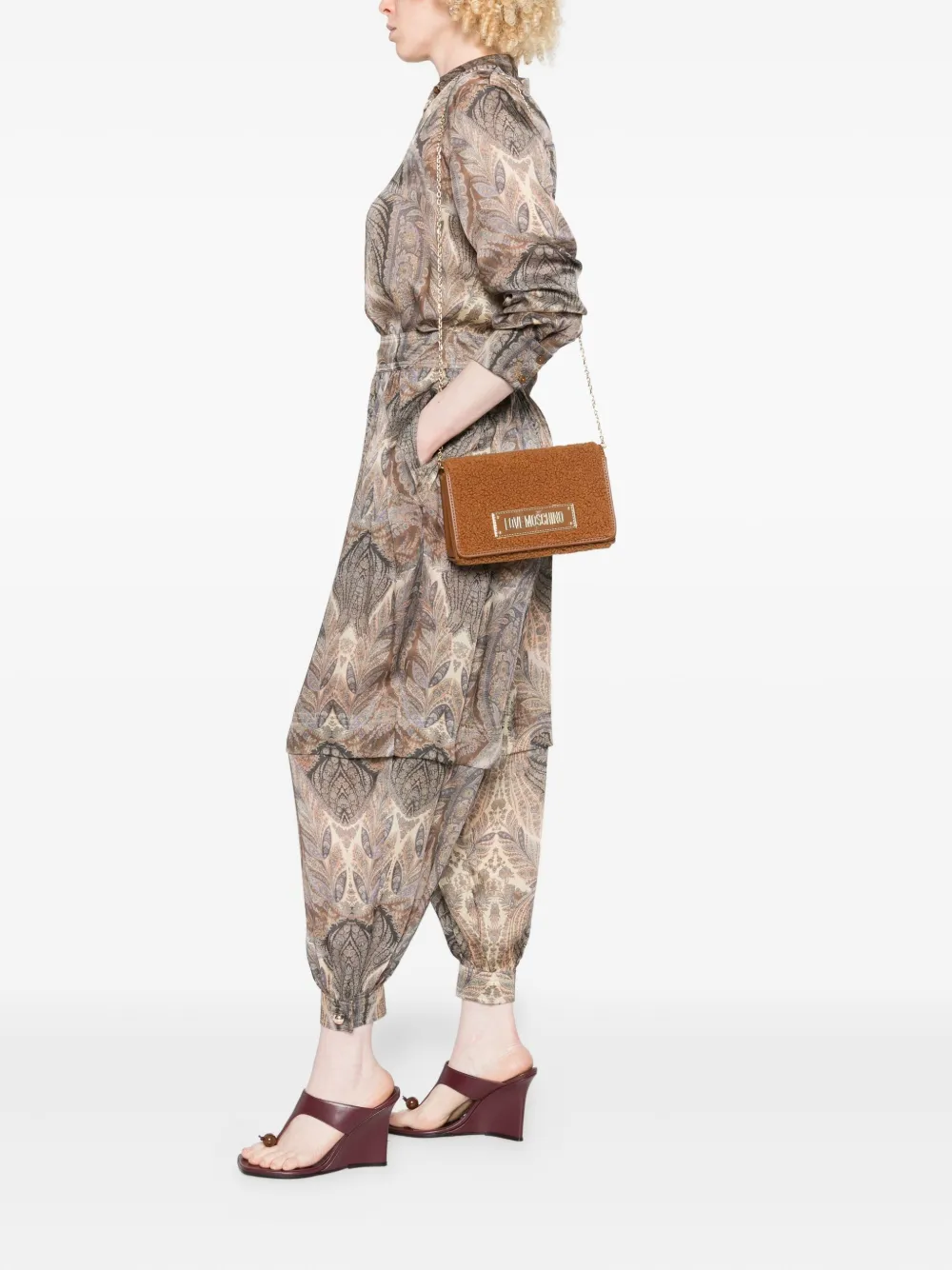 Love Moschino shearling chain-strap cross body bag | Image 2