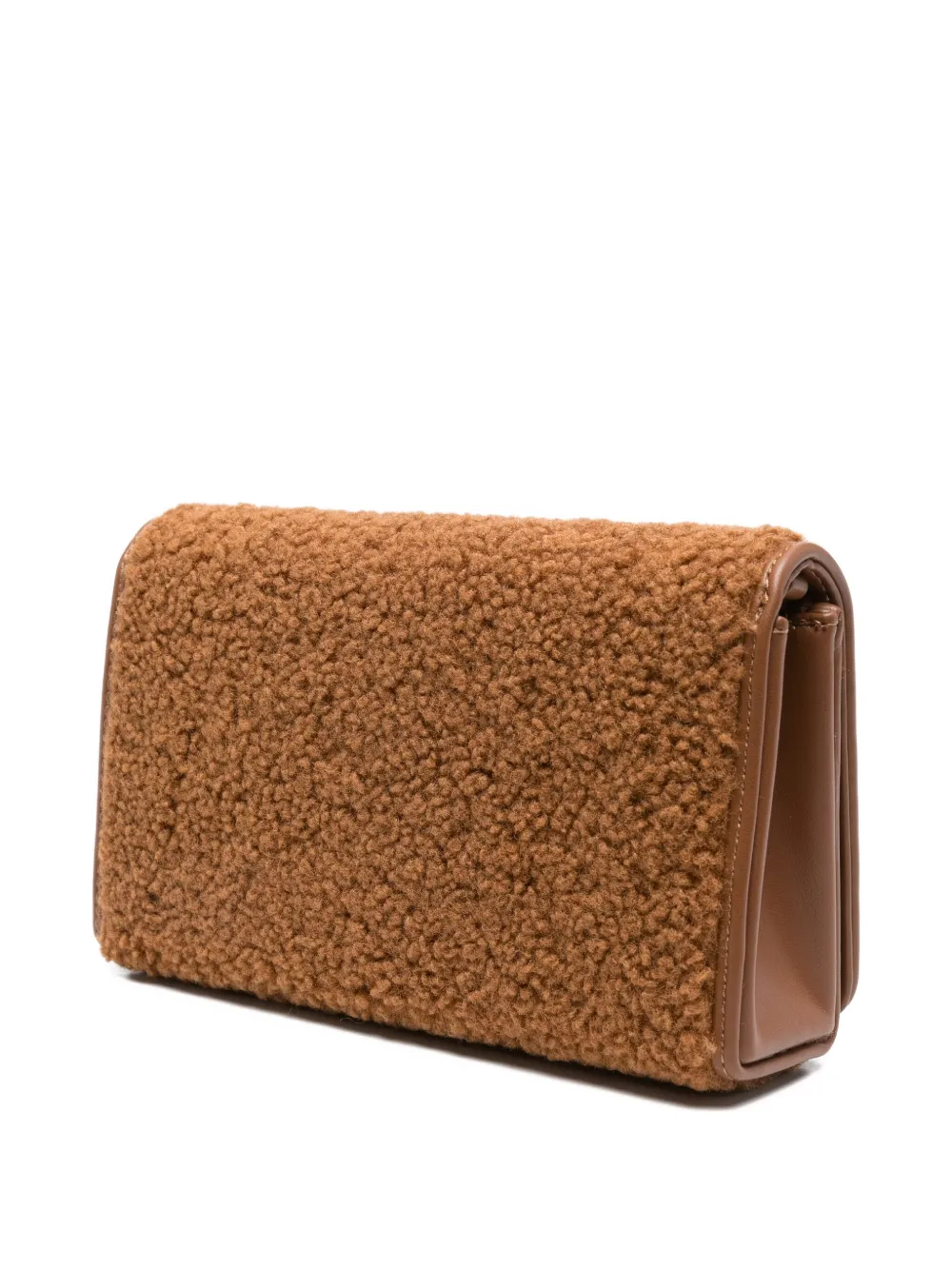 Love Moschino Shearling Chain-strap Cross Body Bag In Brown