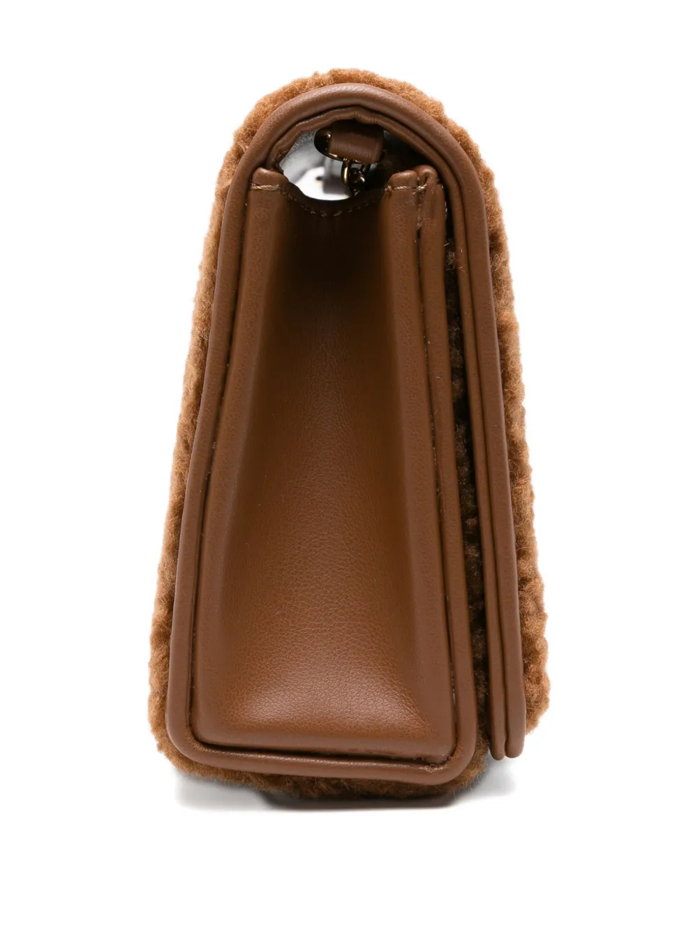 Love Moschino Shearling Chain-strap Cross Body Bag In Brown