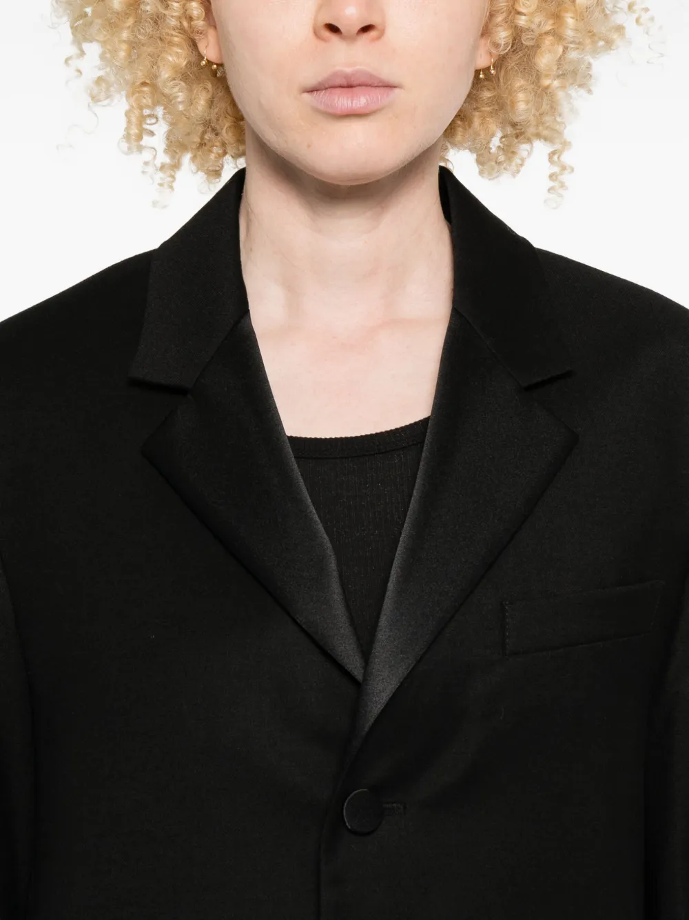 Barena Venezia Satin-lapel Three-button Blazer In Black