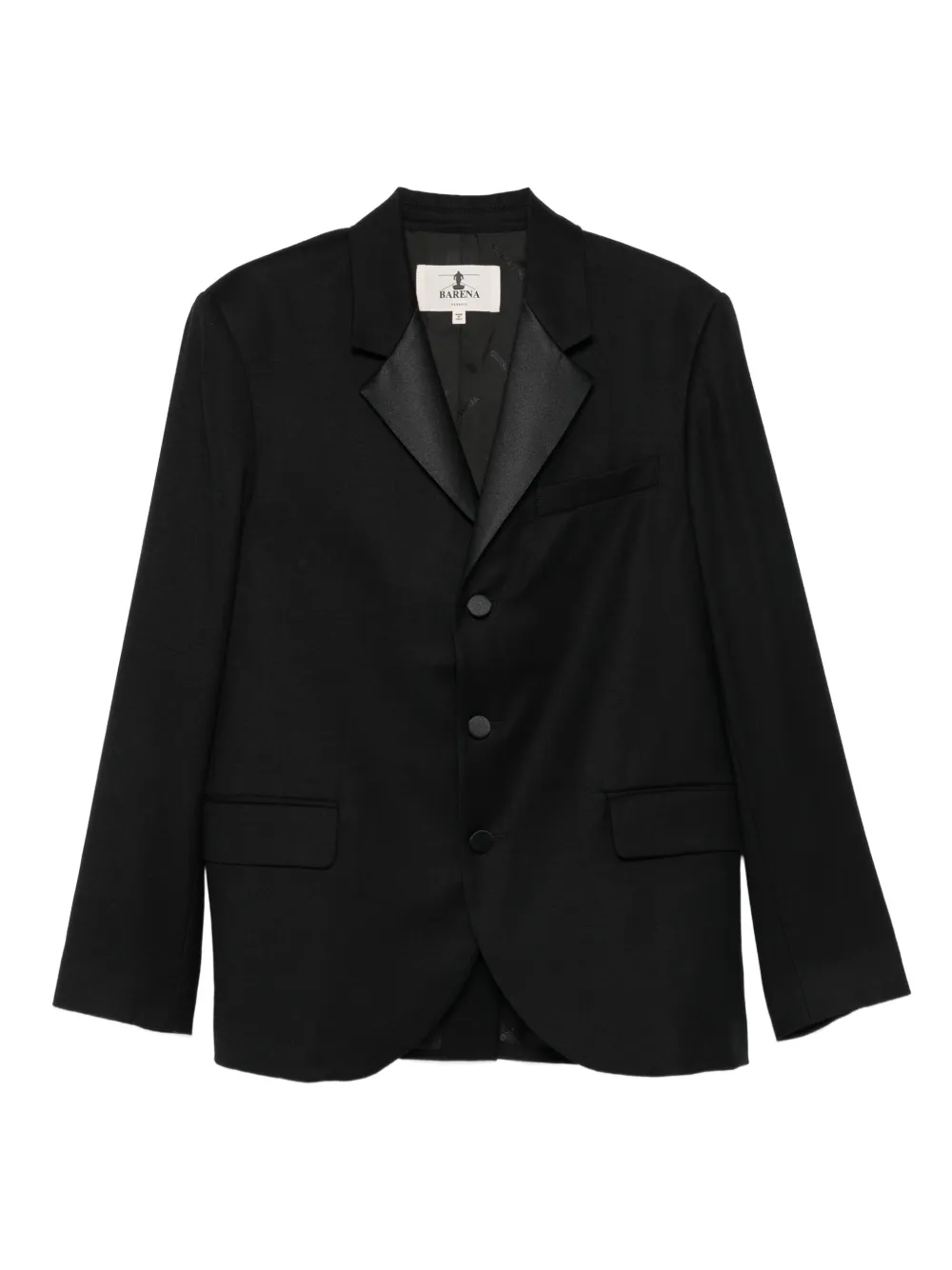 Barena satin-lapel three-button blazer | Black | Image 1