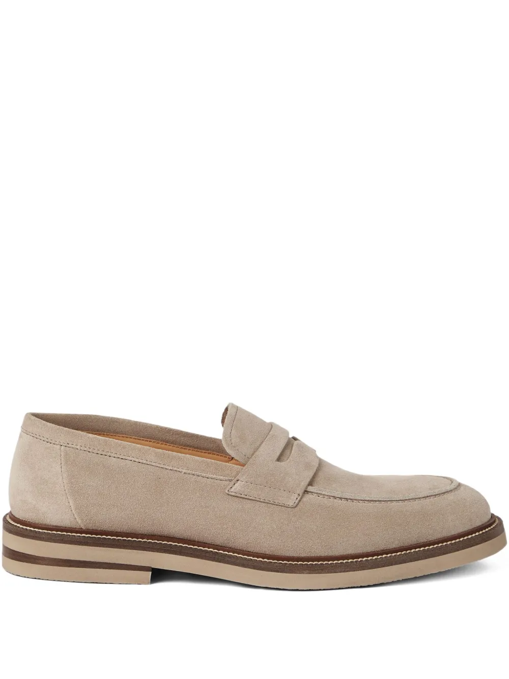 Brunello Cucinelli penny-suede loafers Neutrals