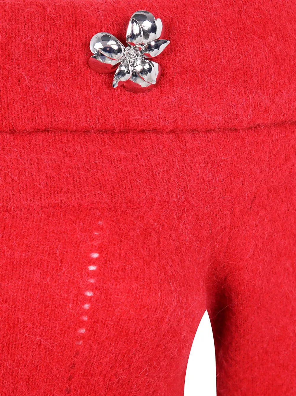 Blumarine Off-shoulder jurk verfraaid met bloemen Rood