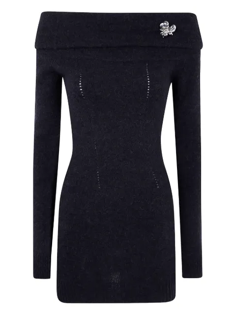 Blumarine vestido con hombros descubiertos y detalles florales