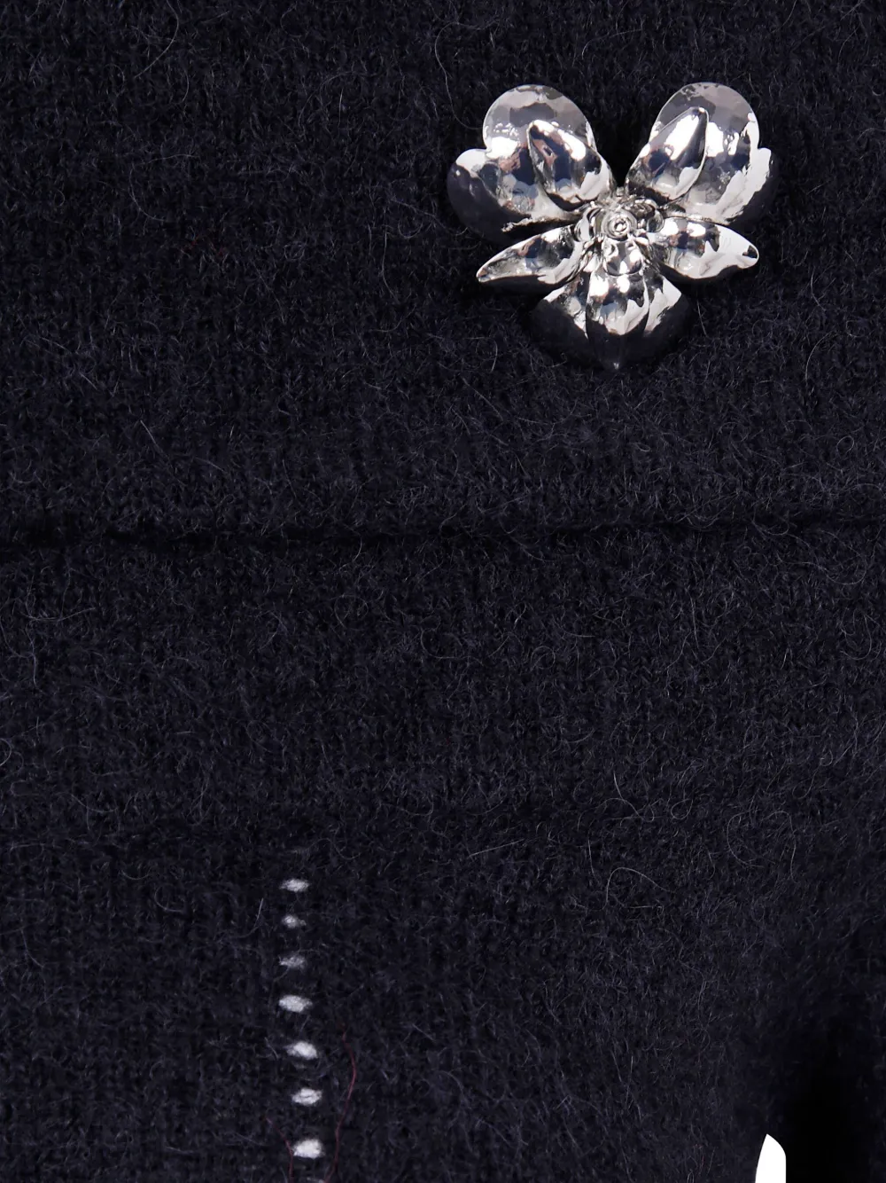 Blumarine Off-shoulder jurk verfraaid met bloemen Zwart