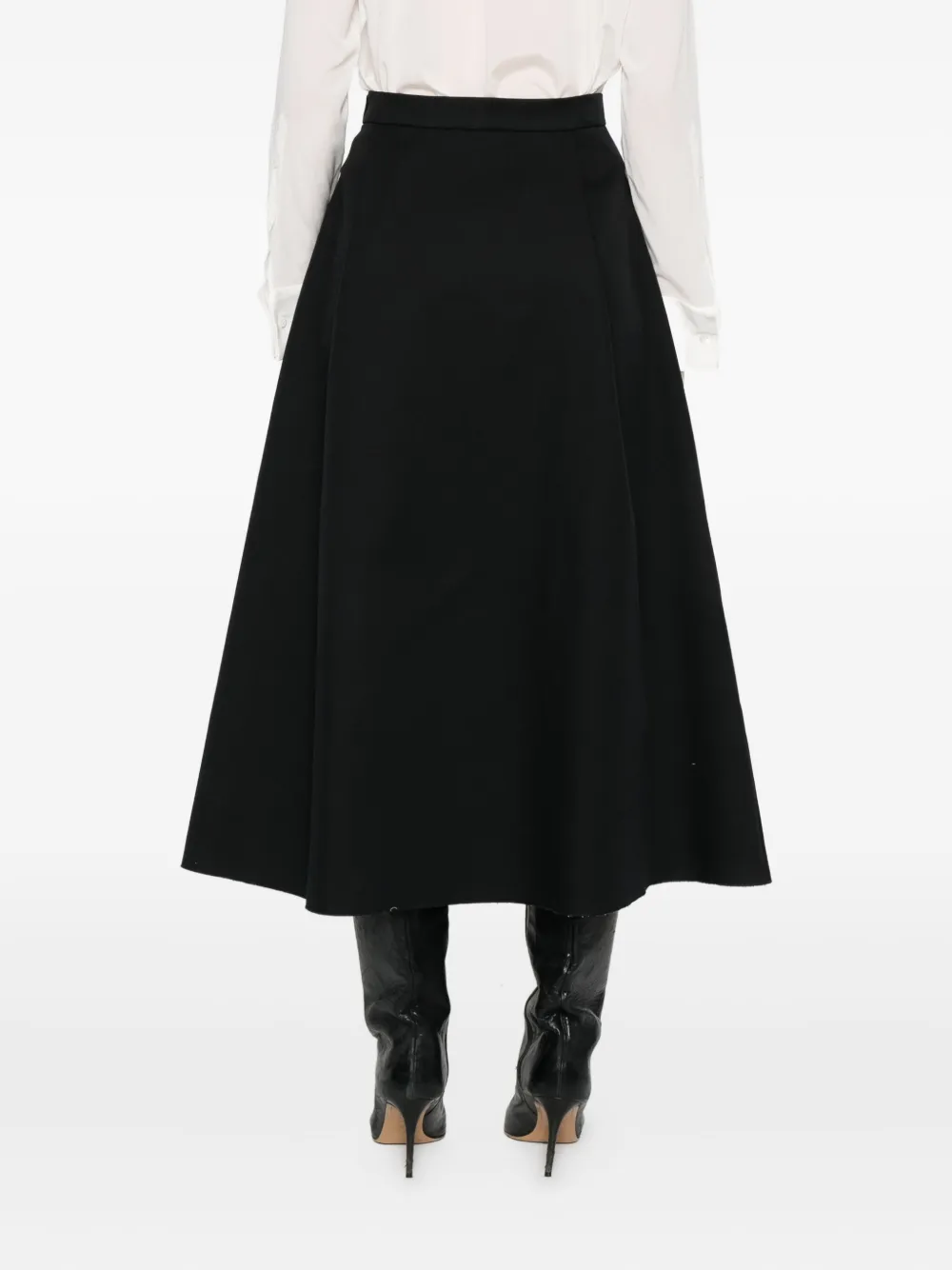 Barena Plooirok met knoop-detail Zwart