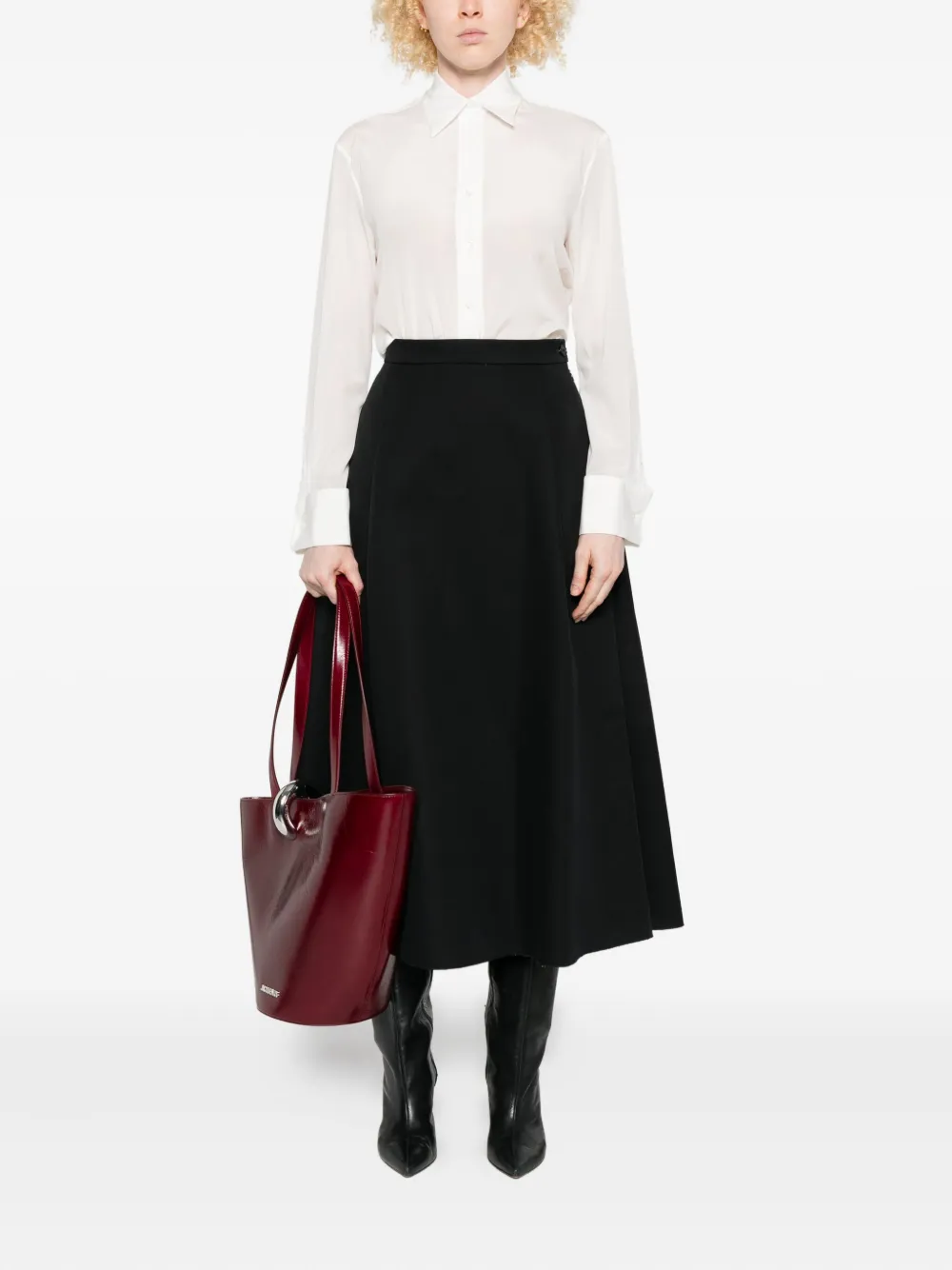 Barena button-detail pleated skirt - Zwart