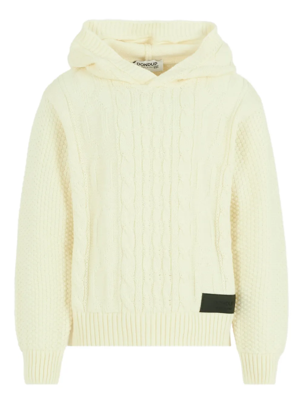 DONDUP KIDS cable-knit hooded sweater | Neutrals | Image 1