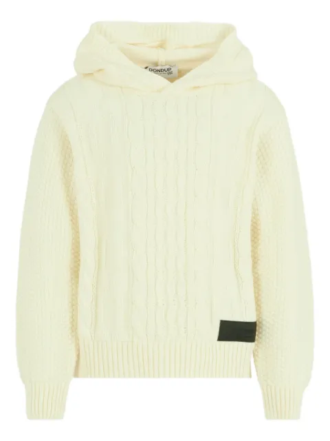 DONDUP KIDS cable-knit hooded sweater