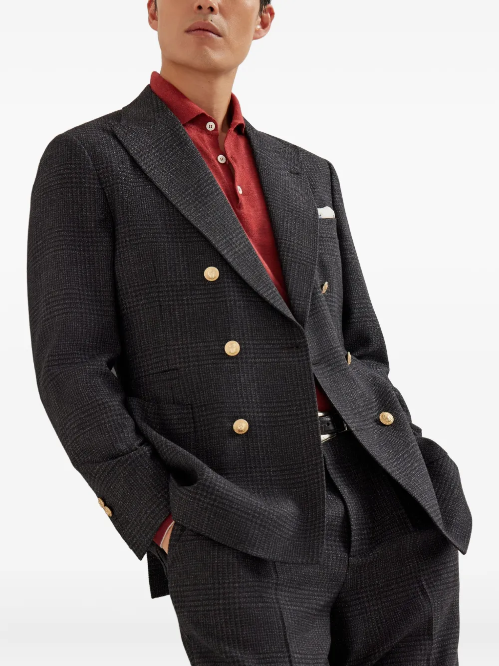 Brunello Cucinelli Poloshirt met lange mouwen Rood