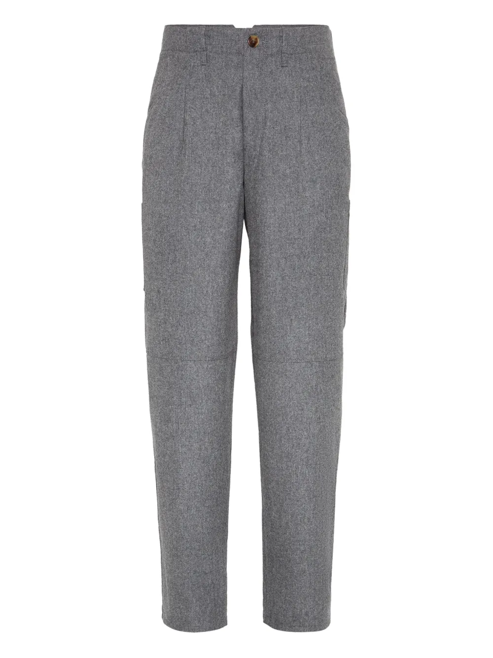 Brunello Cucinelli Pleated Patch-pocket Trousers In Gray
