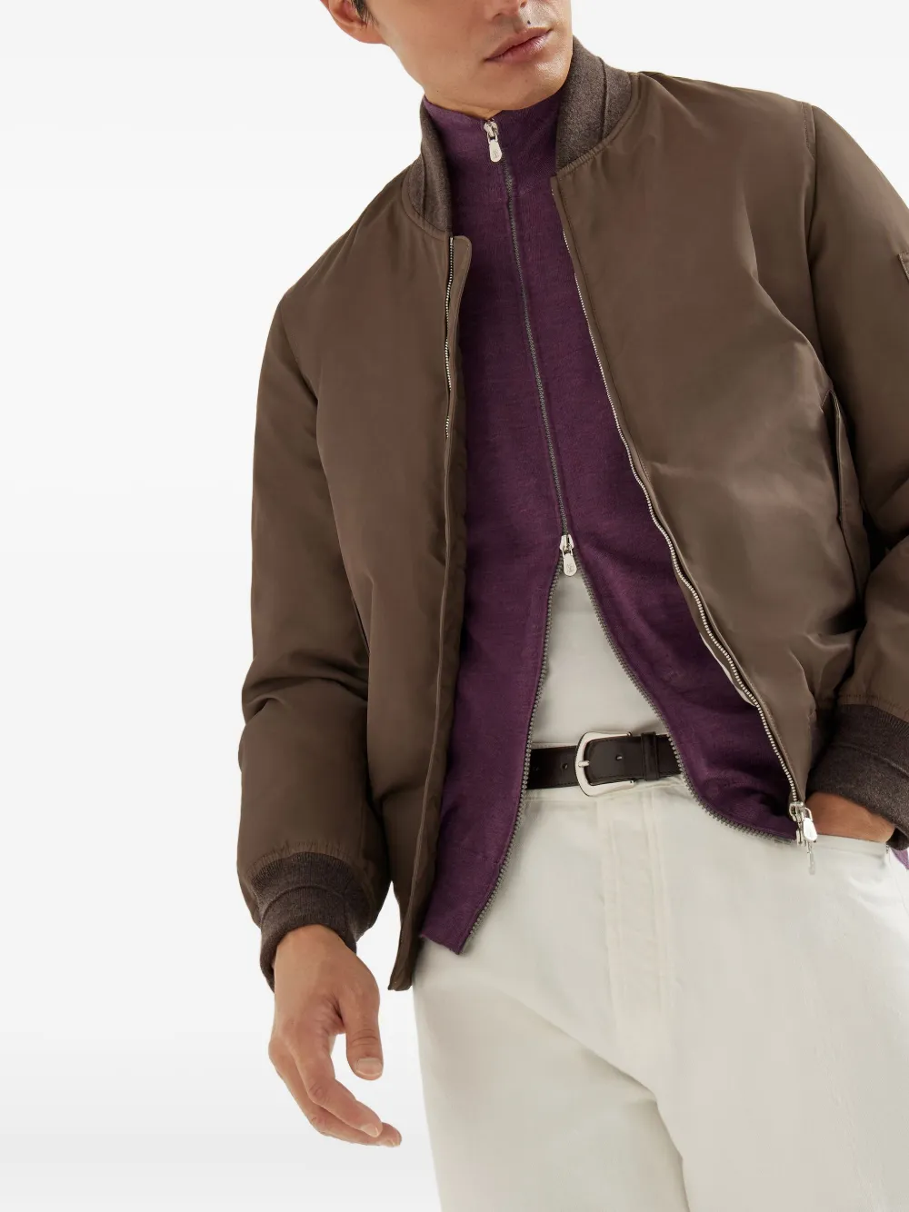 Brunello Cucinelli Lightweight Knit Cardigan In Purple