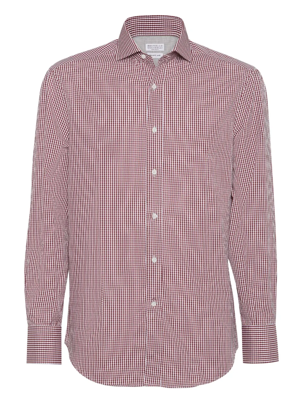 Brunello Cucinelli Man Shirt Burgundy Size M Cotton In Animal Print