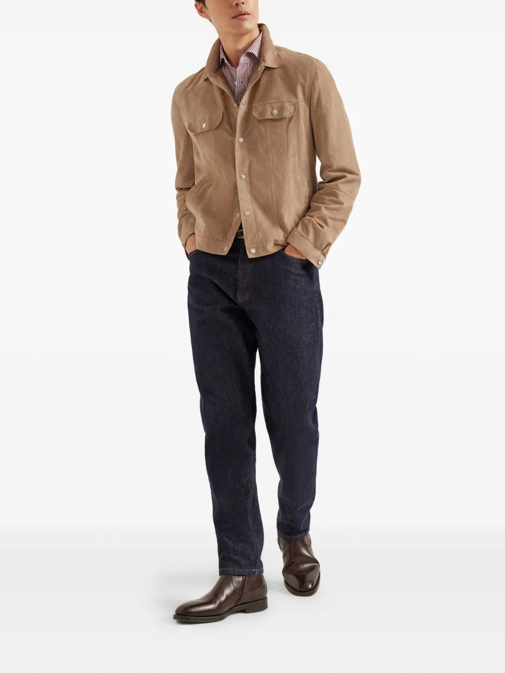 Brunello Cucinelli check-pattern shirt - Rood