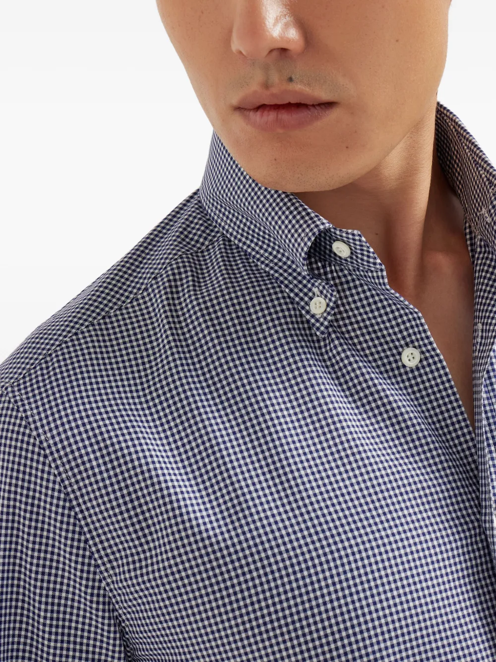 Brunello Cucinelli Overhemd met gingham ruit Blauw