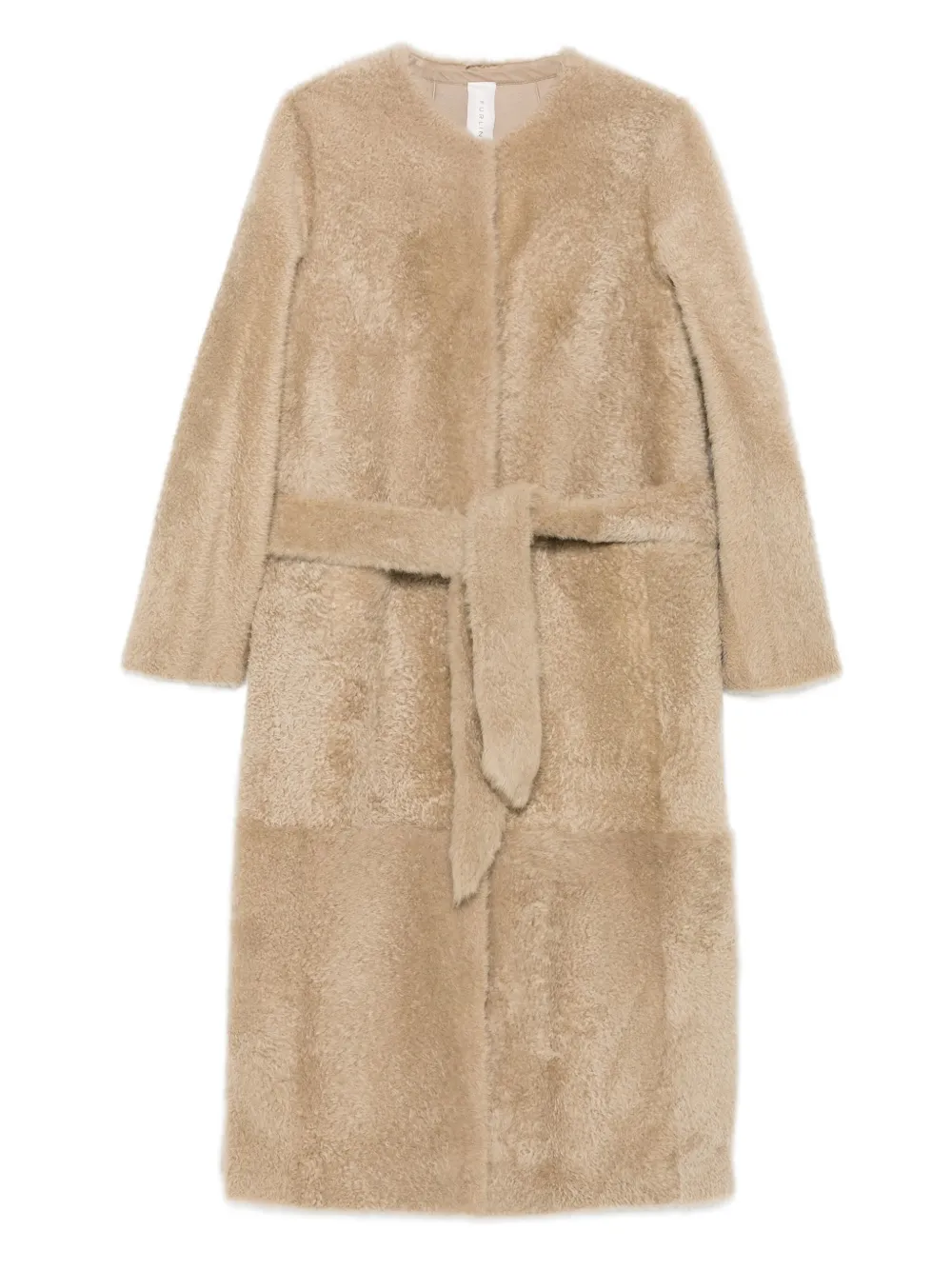 FURLING BY GIANI belted single-breasted sheepskin coat | Neutrals | Image 1