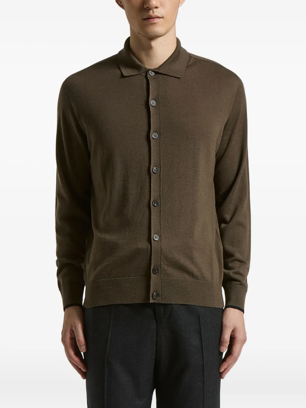 Peserico button-fastening cardigan | Brown | Image 1