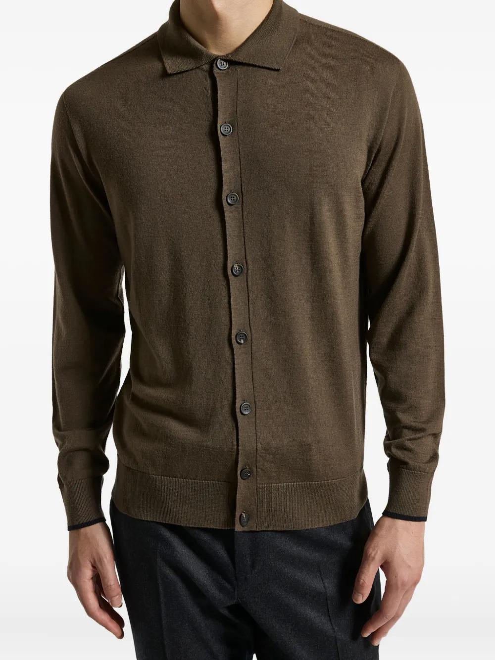 Peserico Wollen vest Bruin