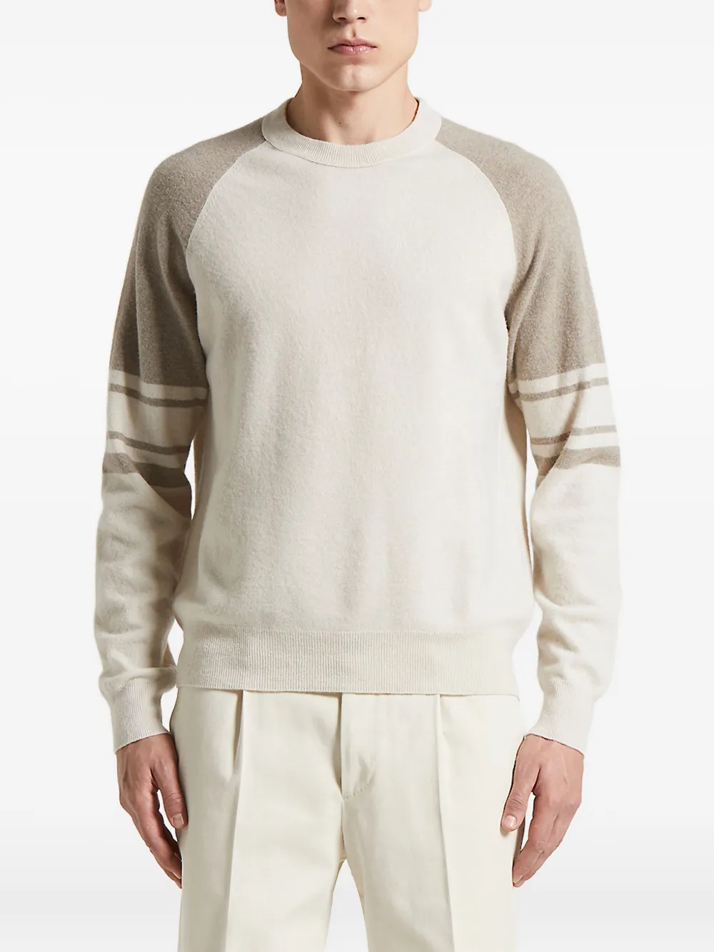 Peserico raglan-sleeve striped sweater | Neutrals | Image 1