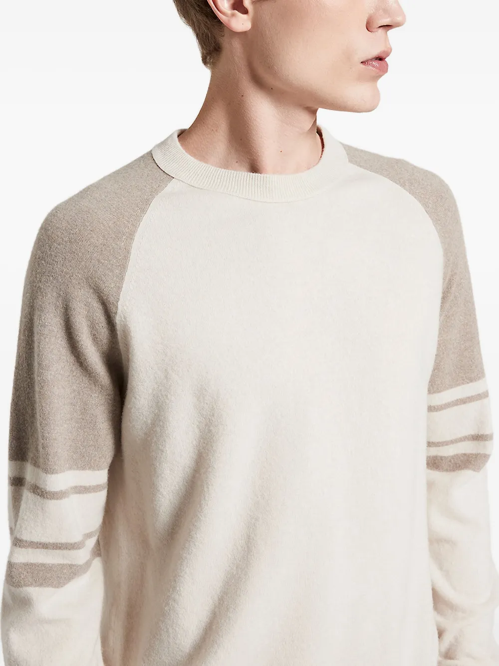 Peserico Gestreepte trui met raglan mouwen Beige